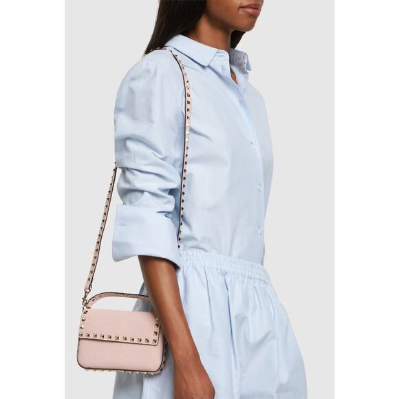 NEW VALENTINO GARAVANI ROCKSTUD BLACK LEATHER MINI CROSSBODY BAG PURSE NWT - Picture 2 of 15